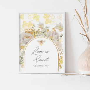 Póster Colmenas de abejas florales El amor es dulce