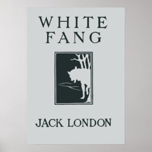 Póster Colmillo blanco retro Jack London de la cubierta