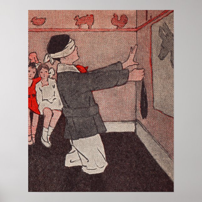 Póster Coloca la cola al burro (Frente)