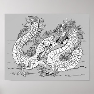 Póster Coloca tu propio Pearl Dragon