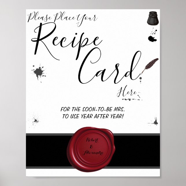 Póster Colocar la tarjeta de receta aquí Rótulo Pen & Ink (Frente)