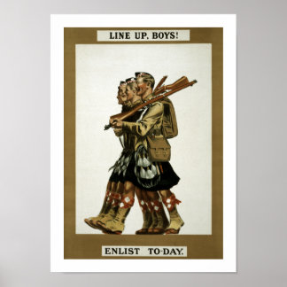 Póster Colocar niños (blanco)