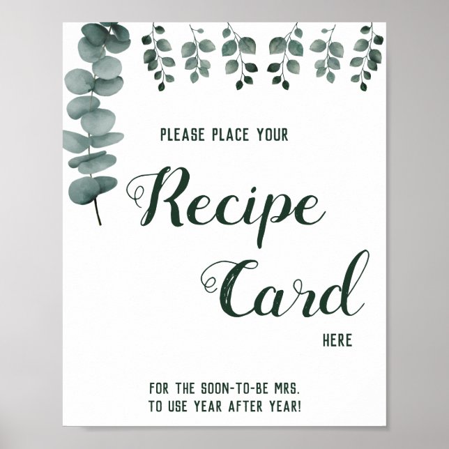 Póster Colocar Tarjeta Recetada Aquí Eucalyptus Rótulo Du (Frente)