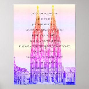 Póster Cologne Dome Cologne Köln Kölsches Grundgesetz
