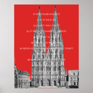 Póster Cologne Dome Cologne Köln Kölsches Grundgesetz