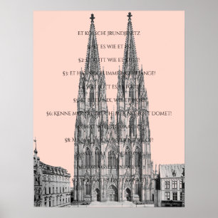 Póster Cologne Dome Cologne Köln Kölsches Grundgesetz