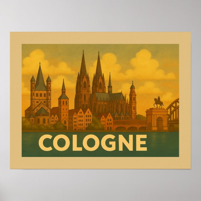 Póster Cologne Germany City Art (Frente)