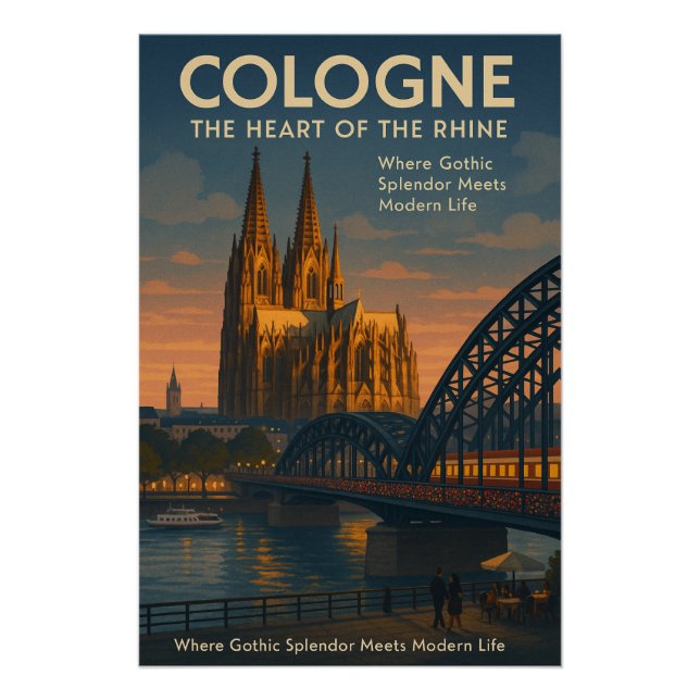 Póster Cologne (Köln), Germany Travel (Anverso)