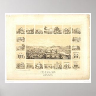 Póster Coloma, CA. Panoramic Map 1857 (0423A)