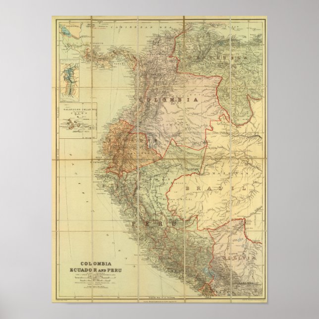 Póster Colombia, Ecuador, Perú, Panamá 3 (Frente)