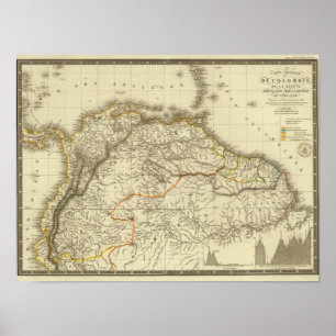 Póster Colombia, la Guayana Francesa