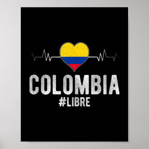Póster Colombia #libre Bandera de Colombia Libre Patriota