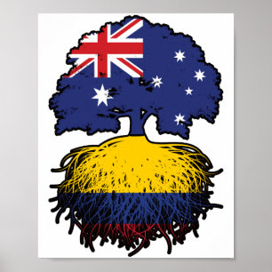 Póster Colombia: Raíces de árboles australianos colombian
