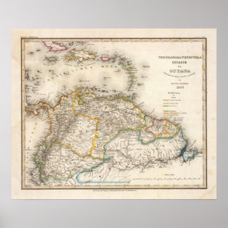 Póster Colombia, Venezuela, Sudamérica