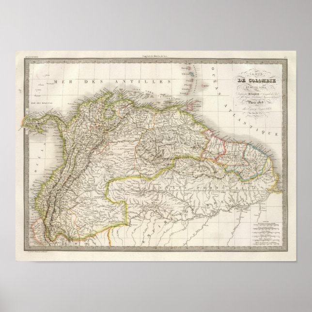 Póster Colombie, Guyanes - Columbia (Frente)