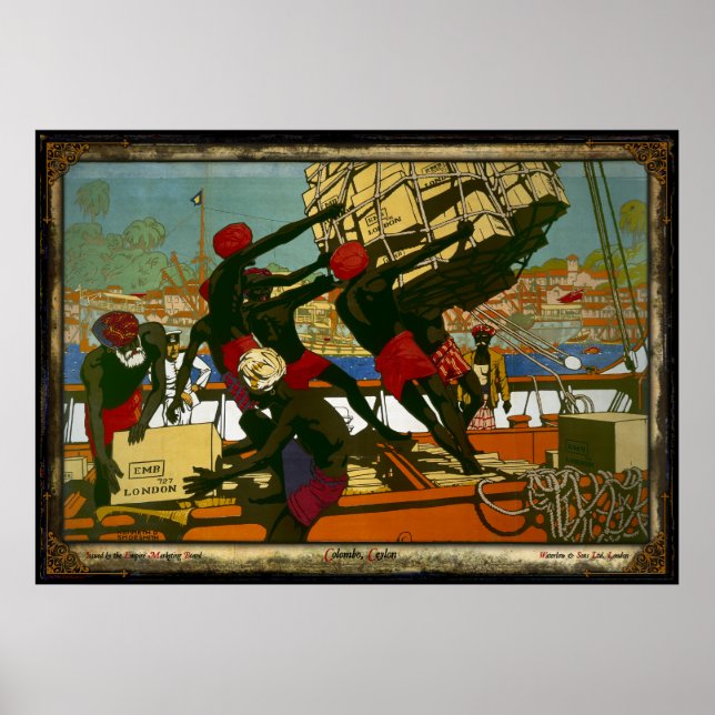 Póster Colombo, Ceylon - Junta Empire de Marketing (Frente)