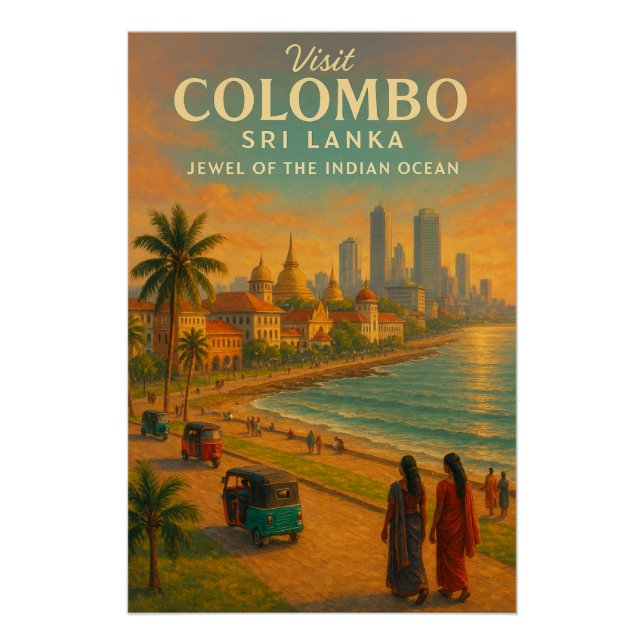 Póster Colombo, Sri Lanka – Joya del Océano Índico. (Anverso)