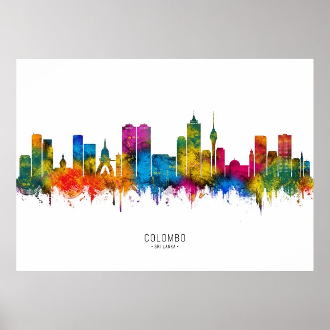Póster Colombo Sri Lanka Skyline (Frente)