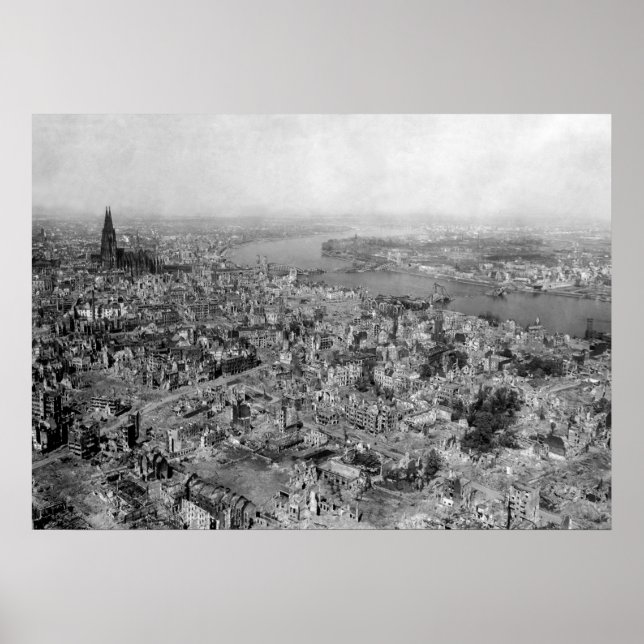 Póster Colonia devastada - Zerstörtes Köln WW2 1945 (Frente)