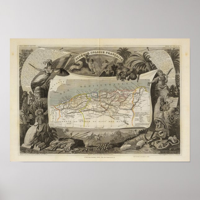 Póster Colonia francesa Argelia (Frente)