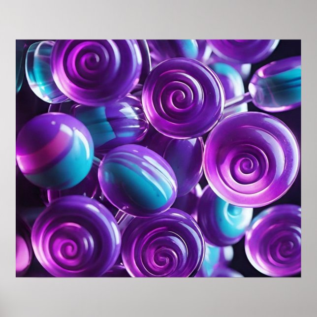 Póster Coloquios en tonos morados y Verde azulados (Frente)