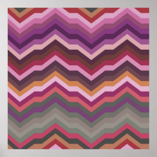 Póster Color Abstract Retro Striped Background, Fashion Z