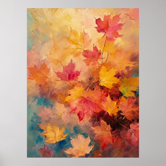 Póster Color abstracto del Bella Artes japonés de otoño (Frente)