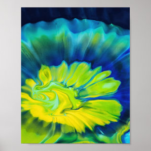 Póster Color azul y amarillo de los dedos
