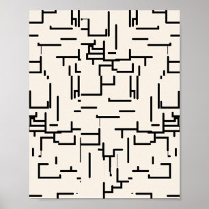Póster Color blanco crema de líneas abstractas minimalist