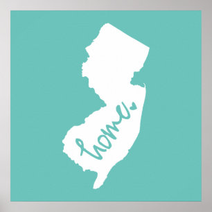 Póster Color casero del personalizado de New Jersey
