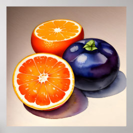 Póster Color de agua brillante naranja