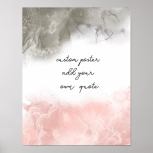 Póster color de agua elegante añadir gris de texto y post