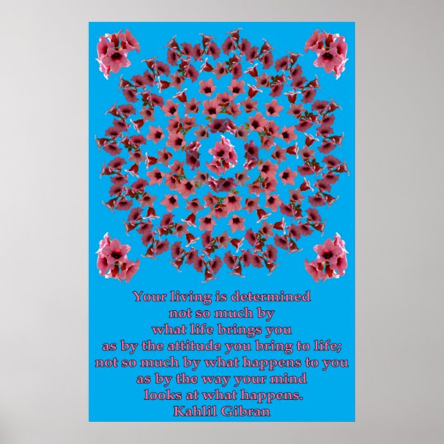 PÓSTER COLOR DE ÁRBOL ROSA MANDALA 1 (Frente)
