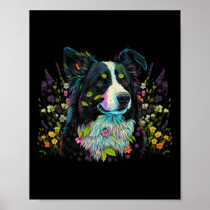 Póster Color de borde floral de verano de flor suave