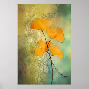 Póster Color de caída Guías de Ginkgo