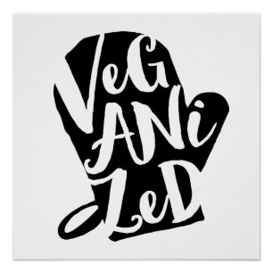 Póster Color de fondo del Personalizado vegano veganizado