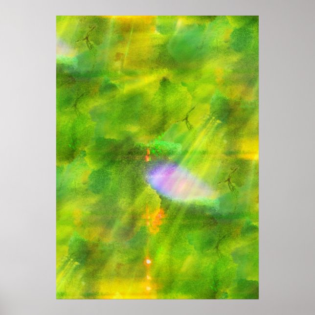 Póster color de fondo transparente verde, amarillo (Frente)