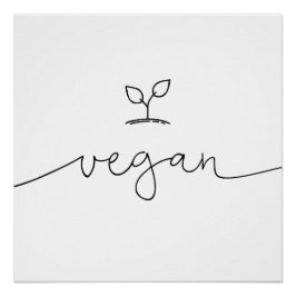 Póster Color de fondo vegan minimalista Personalizado