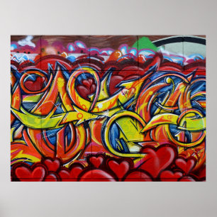 Póster color de graffiti