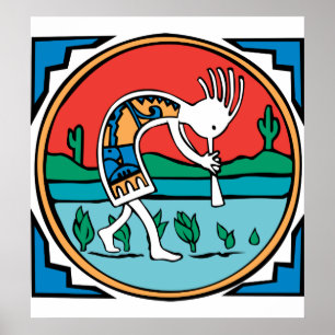 Póster Color de Kokopelli
