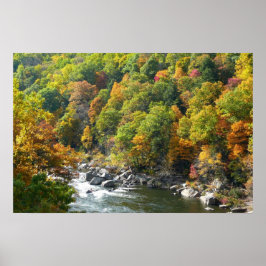 Póster Color de la caída en el Parque Estatal Ohiopyle