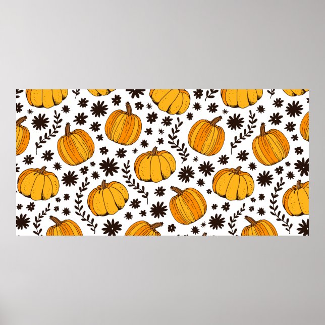 Póster Color de la calabaza patrón sin soldadura, escuadr (Frente)