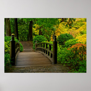 Póster Color de otoño, jardín japonés de Portland