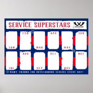 Póster color de personalizado mensualmente reconocimiento