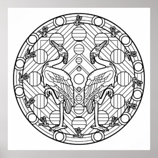 Póster Color de su propia garganta Mandala Poster de colo