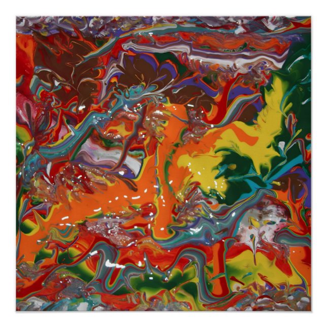Póster Color del arco iris Flujo de pintura (Anverso)