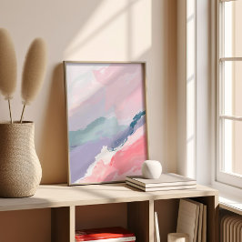 Póster Color del degradado rosa