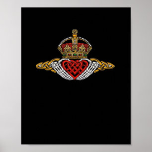 Póster Color del esqueleto de Claddagh