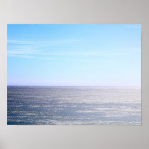 Póster Color del horizonte del océano Pacífico 16x20