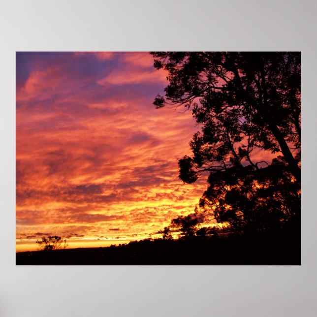 Póster Color del paisaje aéreo (Frente)